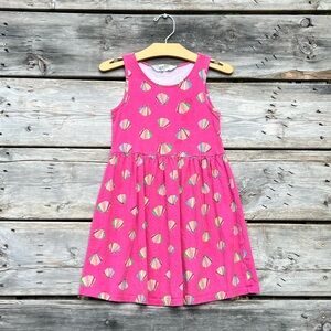 H&M Pink Shell Print Cotton Jersey Summer Dress Girls’ Size 6X/7